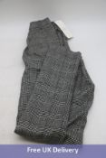 Sézane Rodriguo Pants, Black/Grey Check Pattern, UK 12