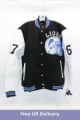 Thread Needle Detroit Lions Varsity Jacket, Black/White, Size L