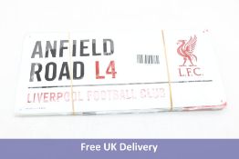 Eight Liverpool Anfield Road L4 Signs, White/Black/Red