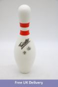 Ten Twister Bowling Pins, White Tenpin Bowling Pins with Red Rings