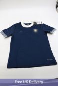 Adidas Kids Scotland 150th Anniversary Shirt, Blue, UK Size 11/12 Years