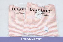 Two B.Young V- Neck T-Shirt, Off White Mix to include 1x S, 1x XS