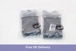 Two White Sutff Craft Stitch Leather Phone Bag, Black