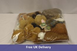 Posh Paws Eco Earth 12" Woodland Animals Soft Plush Set to include Hedgehog, Barn Owl, Red Squirrel,