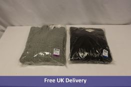 Two Superdry Vintage Jacob Jumpers to include 1x Henley, Grey, XXL, 1x Crew, Navy, Extra Large