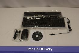 Two Dell items to include 1x KB813 UK Smartcard Keyboard, Black, 1x MS116 Optical Wired Mouse, Black