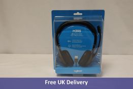 Three Logitech H390 Wired Headsets