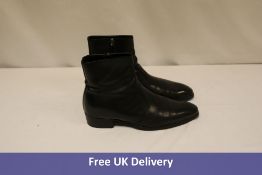 Saint Lauren Men's Zip-Up Leather Ankle Boots, Black, EU 44. No Box. Used, Fair Condition, Shoe Tree