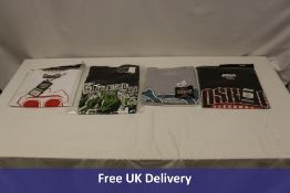 Four Assorted Rock T-Shirts, Small, Styles May Vary