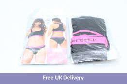 Five Pack of Cottonhill Underwear Slyah & Grl Cotton Padded Bra Set, Black/Pink, Size EU 80