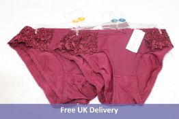 Four Pairs Guy de France Underwear, Burgundy, 2x L, 2x XL