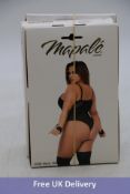 Three Mapale Bodysuits, with/Detachable Chain Wrist Straps & Harness, Black, Size L/XL