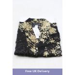 Lise Charmel Deesse En Glam Silk/Lace Kimono, Black/Gold, X-Large