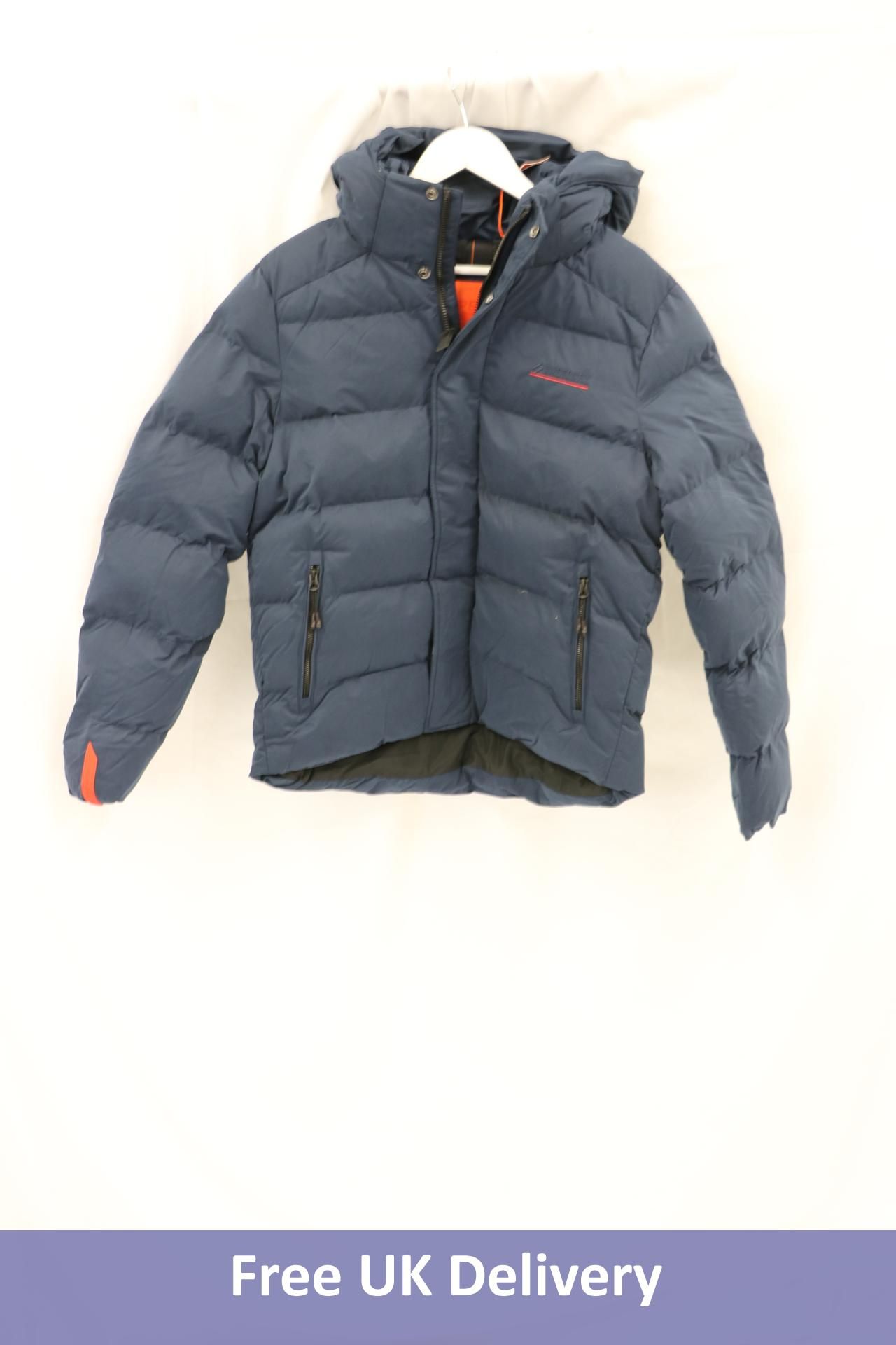 Superdry Hooded Microfibre Sport Puffer, Baltic Blue, Size L
