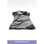 Naya Brush Print Tunic with Drawstring Hem, Black Grey, Size 4