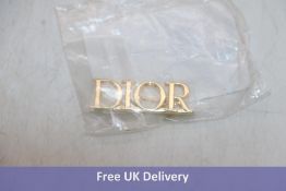 Christian Dior Women's Logo Brooch, Gold