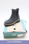 Toms Woman's Dakota Water Resistant Leather/Faux Fur Boots, Black, UK 3.5. Box damaged