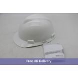 Six MSA V-Gard Safety Hard Hat, White, Size S/M