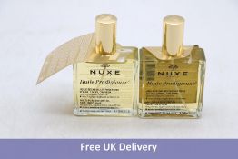 Nuxe Huile Prodigieuse, Multi Purpose Dry Oil, Face, Body, Hair, 100ml, Set of Two
