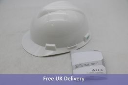 Six MSA V-Gard Safety Hard Hat, White, Size S/M