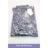 Desigual Blue/Purple Leopard Print Coat, XL