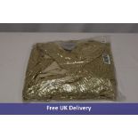 Goddiva London Bardot Sequin Pleated Maxi Dress, Gold, Size 10