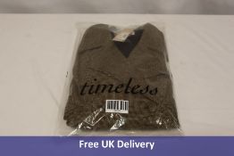 Timeless Women's Cropped Jacket, Brown Check, Size 12/M