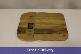 Six Aida Raw Teak Wood Cutting Boards, 40 x 30 x 2cms