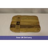 Six Aida Raw Teak Wood Cutting Boards, 40 x 30 x 2cms