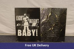 Two Displate Metal Posters to include 1x Lightweight Baby, 1x Black/Gold Background