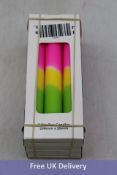 Three packs of Three The Colour Emporium Dip Dye Candles, Glow Sticks, 290mm x 25mm