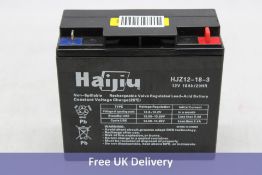Haijiu HJZ12-18-3 Rechargeable Lead Acid Battery, Untested