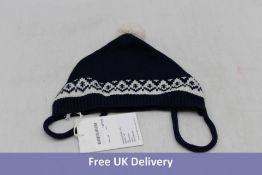 Bode Bobble Hat 100% Wool, Navy/Cream, One Size