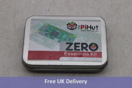 Ten tins of Pi Hut Essential Raspberry Pi Zero Kits, Silver. Pi not included