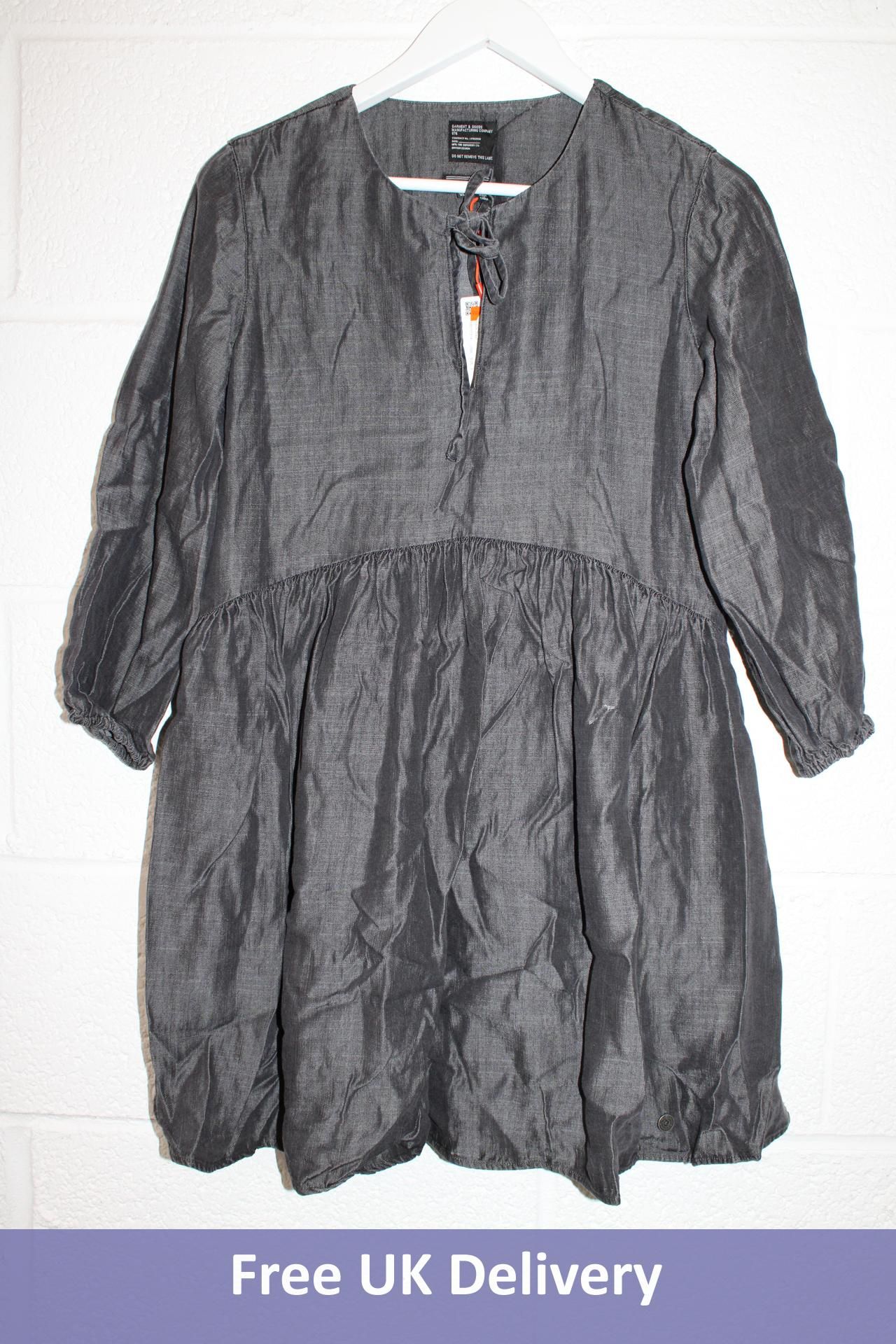 Superdry LS Tencel Dress, Black wash, UK 8