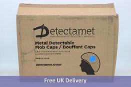 One-thousand Detectamet Metal Detectable Non-Woven Disposable Mob Caps. Box damaged