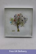 Murano Glass Wall Clock, Silent Mechanism, Decorated Murrine and Gold Leaf
