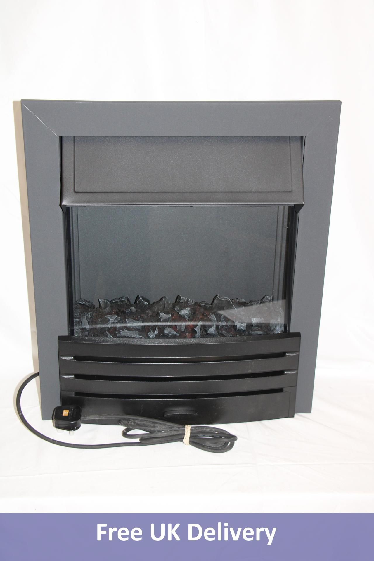 Adam Eclipse Electric Fire with Remote Control, Black. Box damaged.