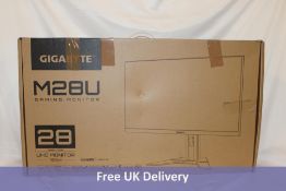 Gigabyte M28U 4K UltraD 28" IPS Gaming Monitor, Black. Monitor only - incomplete. Used, missing pow