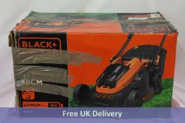 Black and Decker CLM3820L 36v Cordless Rotary Lawnmower 38cm, 1 Battery Only. Box damaged, Not teste