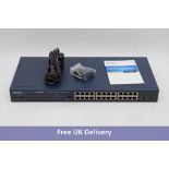 Planet GSW-2620HP 24-Port 10/100/1000T, 802.3at, Poe, 2-Port 1000X SFP, Gigabit Ethernet Switch, Blu