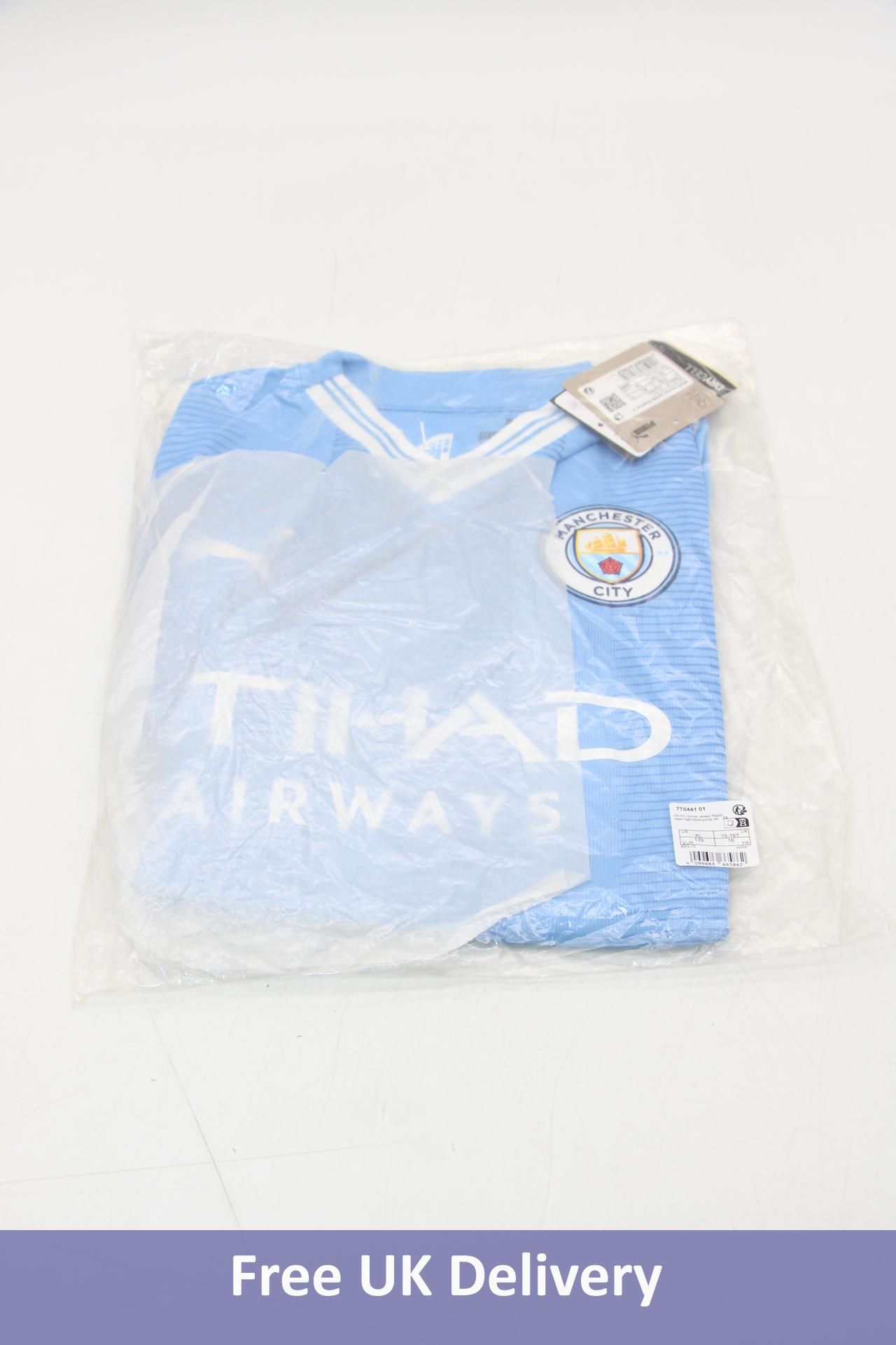 Manchester City Kids 23/24 Home Kit, Size 15/16 Years