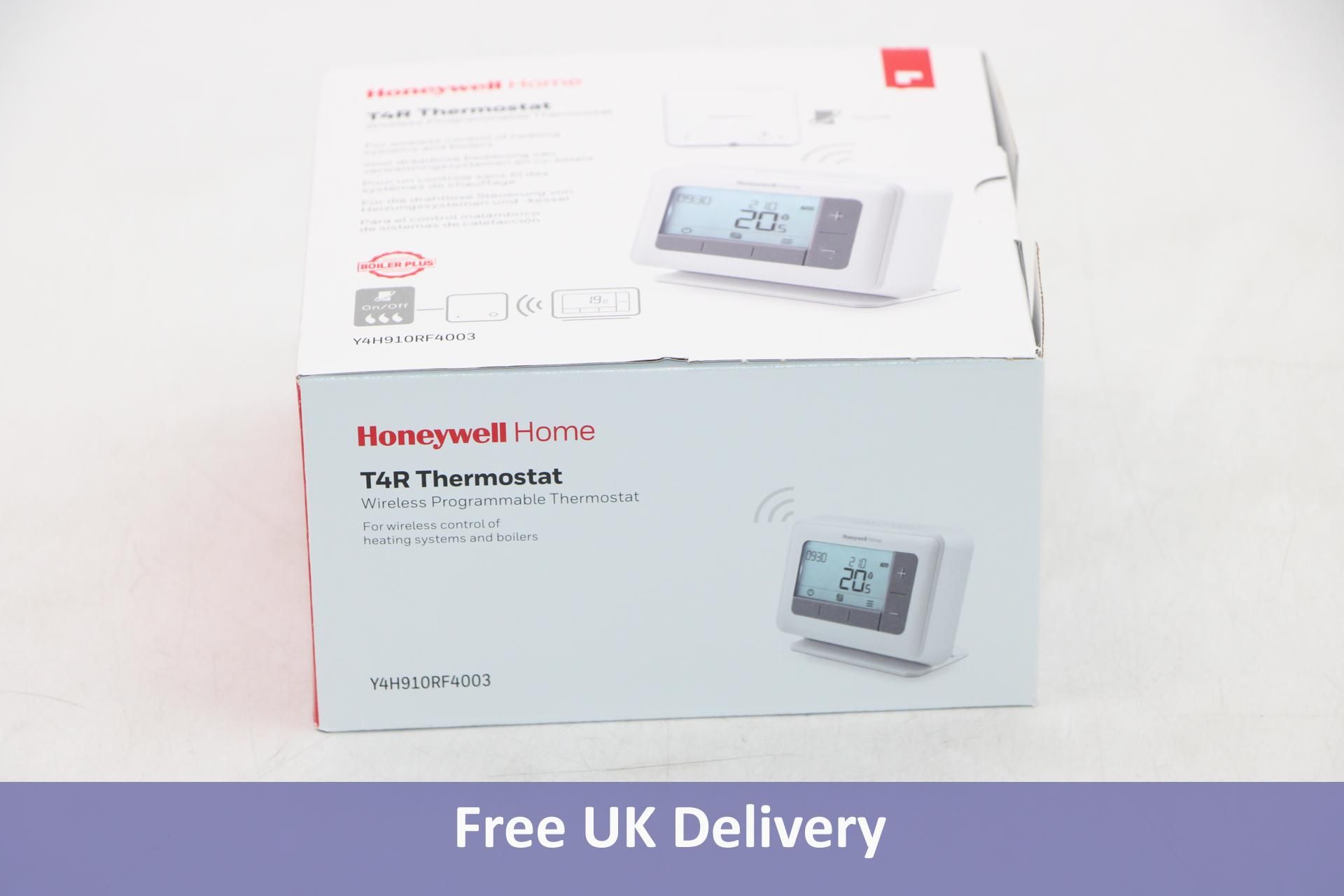 Honeywell T4R 7 Day Wireless Programmable Thermostat Y4H910RF4003, White