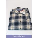 Long Sleeve Cotton Lumberjack Shirt, Cedar Check Navy, Size L