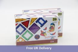 Two Playmags 28 Piece Magnetic Tiles Dome Set