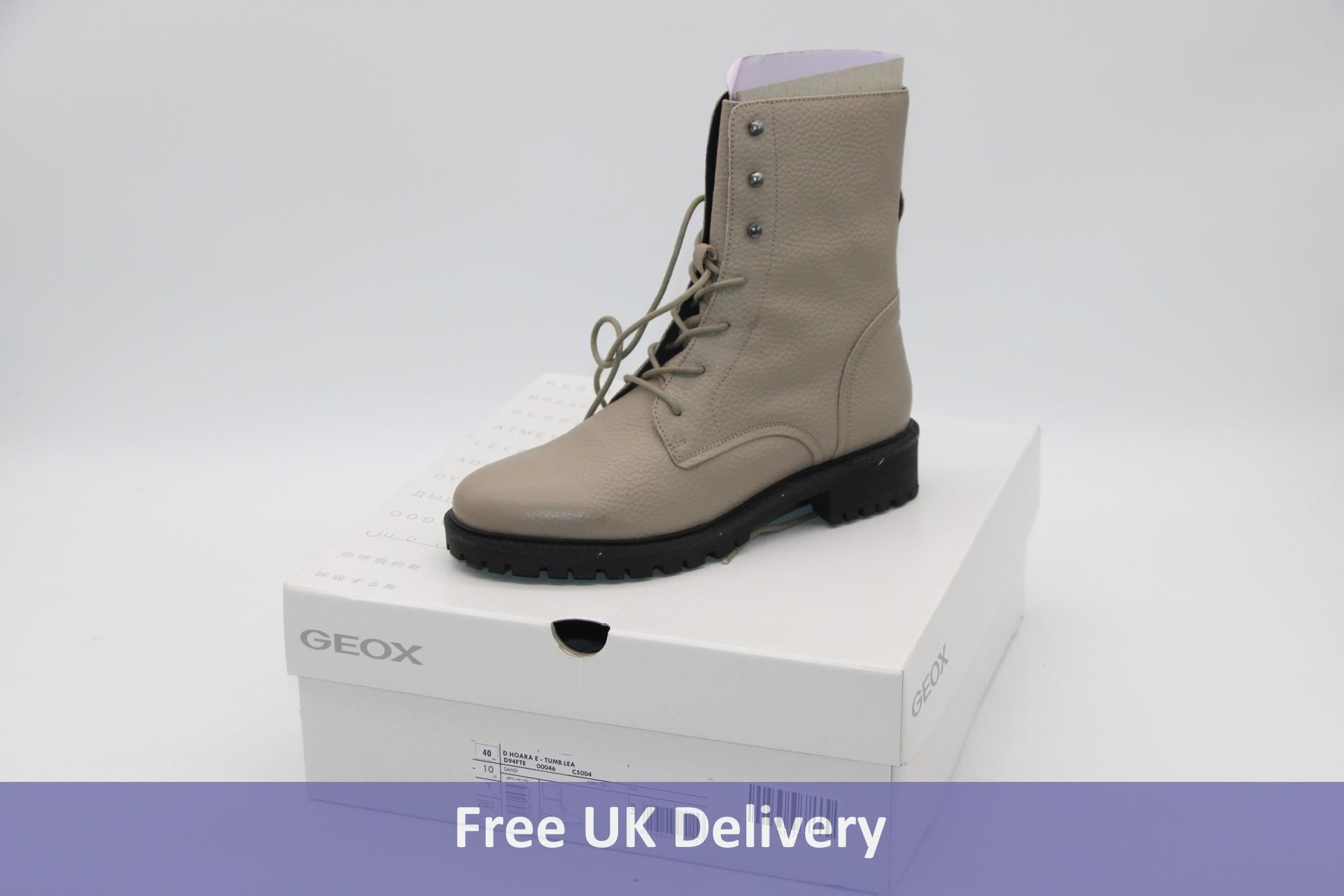 Geox Woma's D Hoara Combat Boots, Sand, UK 7