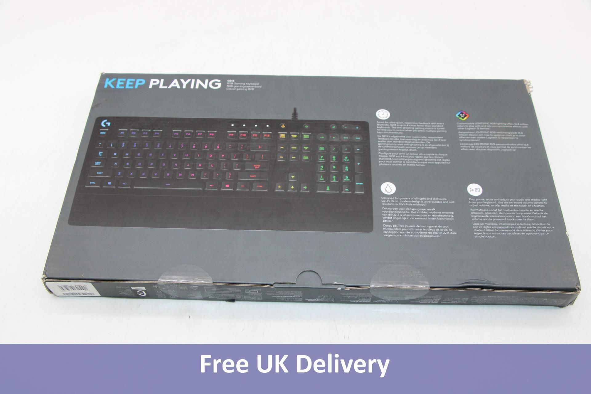 Logitech G213 Prodigy RGB Gaming Keyboard, Black