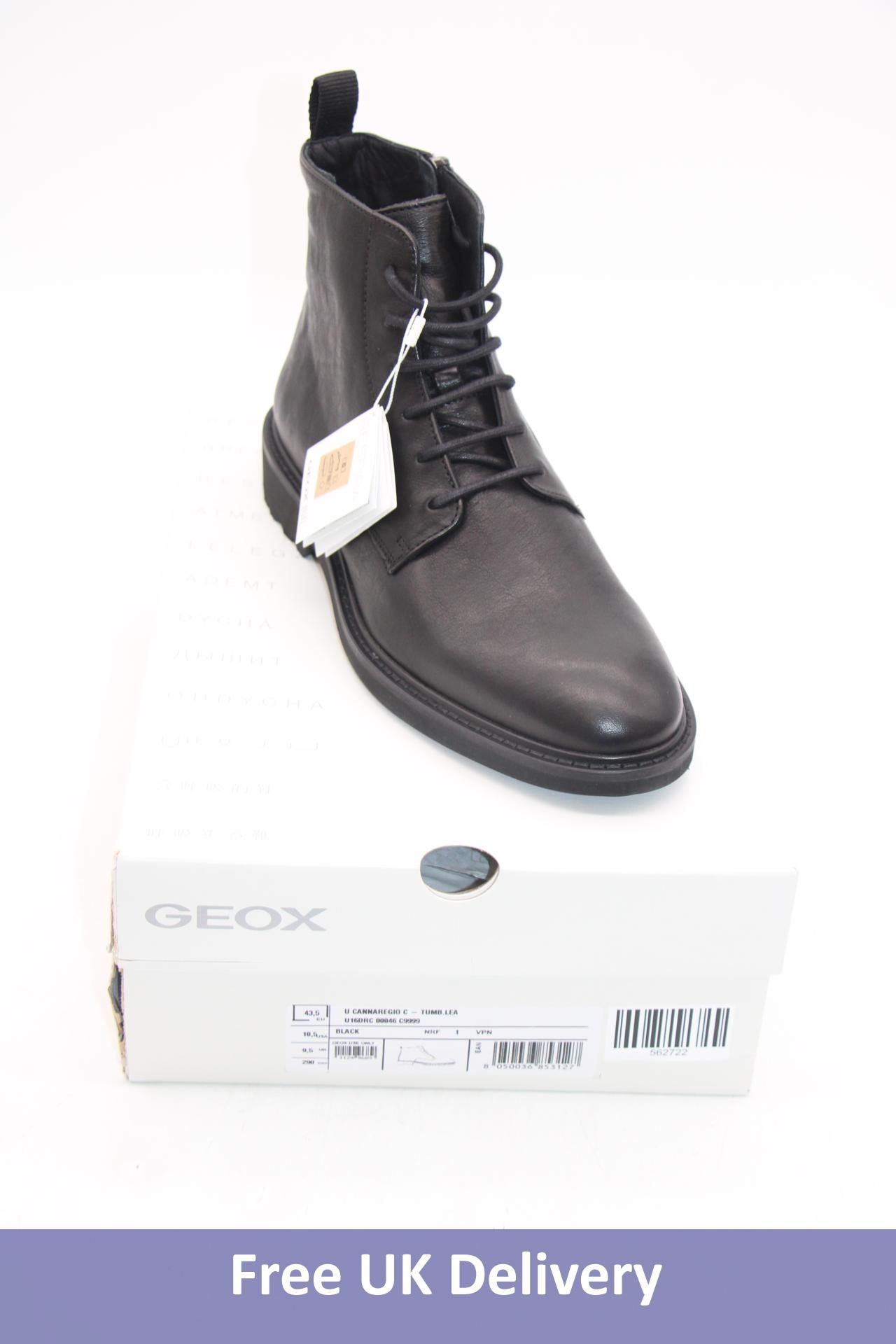 Geox U Cannararegio C, Tumb Lea, Mid Zip, Black, UK 9.5