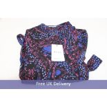 Reiss Sienna Print Mini Dress, Black/Purple, Size 8