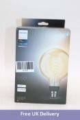 Philips Hue Ambiance 7W G125 E27 LED Single Filament Dimmable Smart Bulb with Bluetooth, White